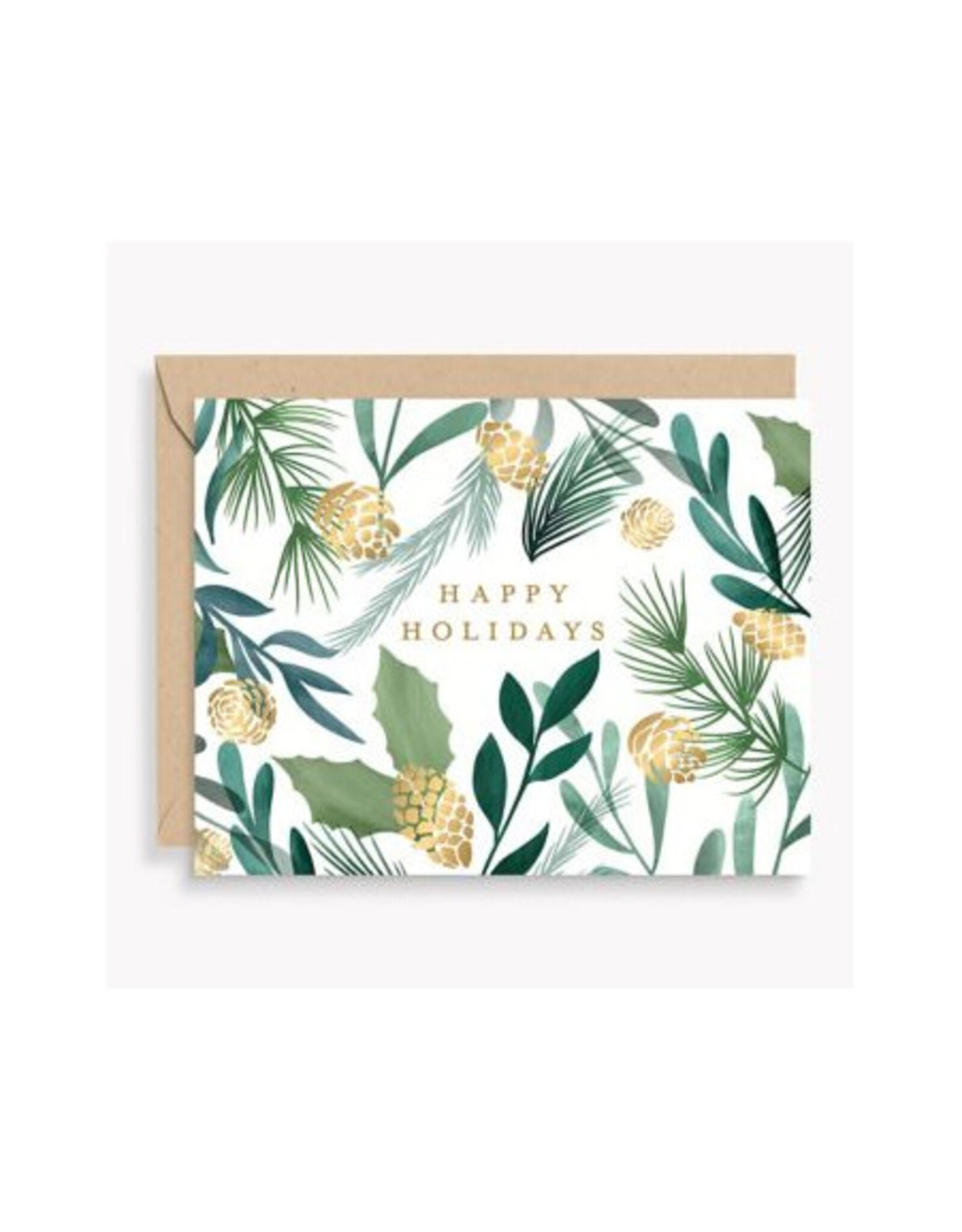 Paper Source Greenery Pinecones Box of 10 Christmas Notecards  251492