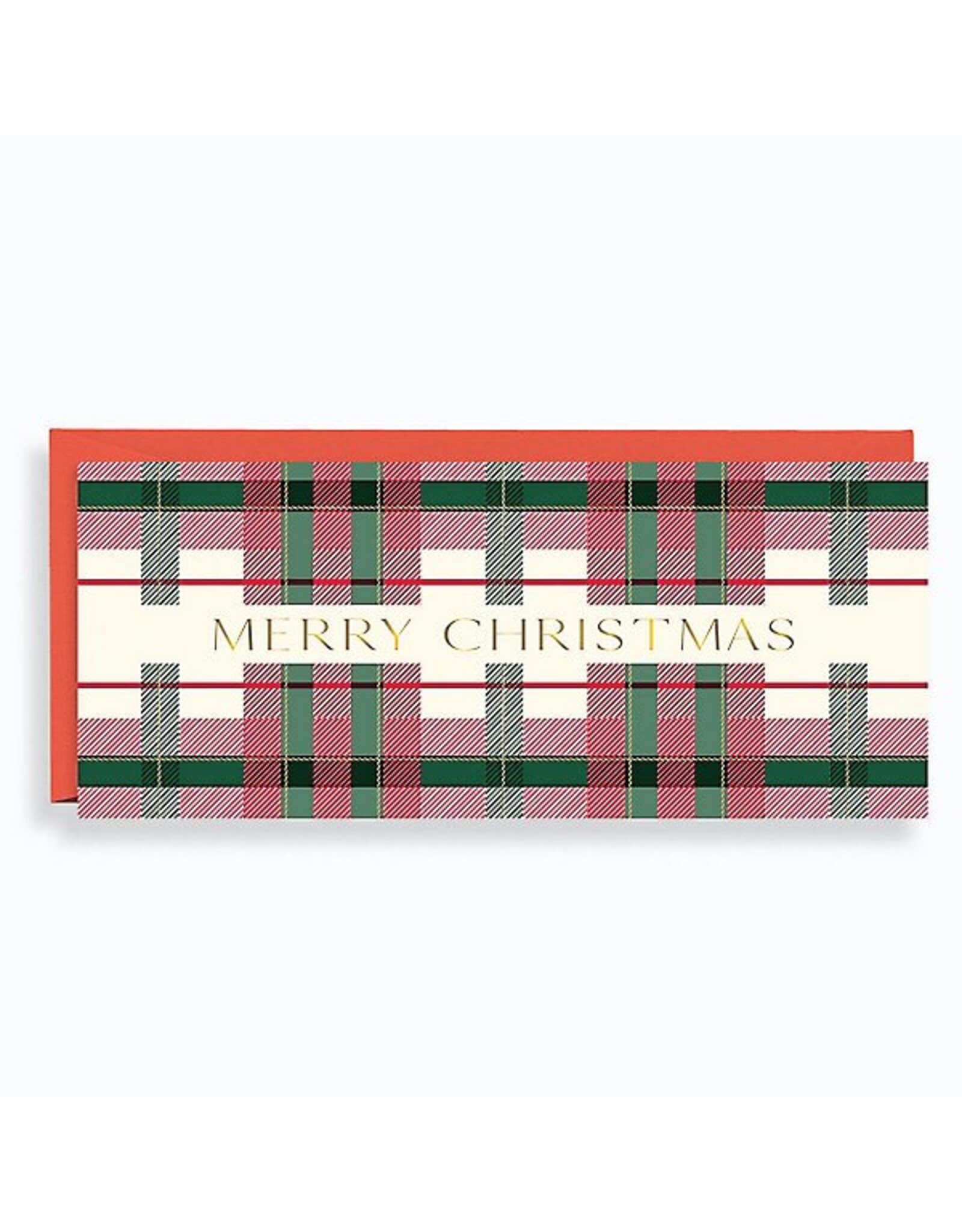 Paper Source Plaid Merry Christmas A10 Money Notecard