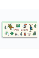 Paper Source Skating Critters Christmas A10 Money Notecard