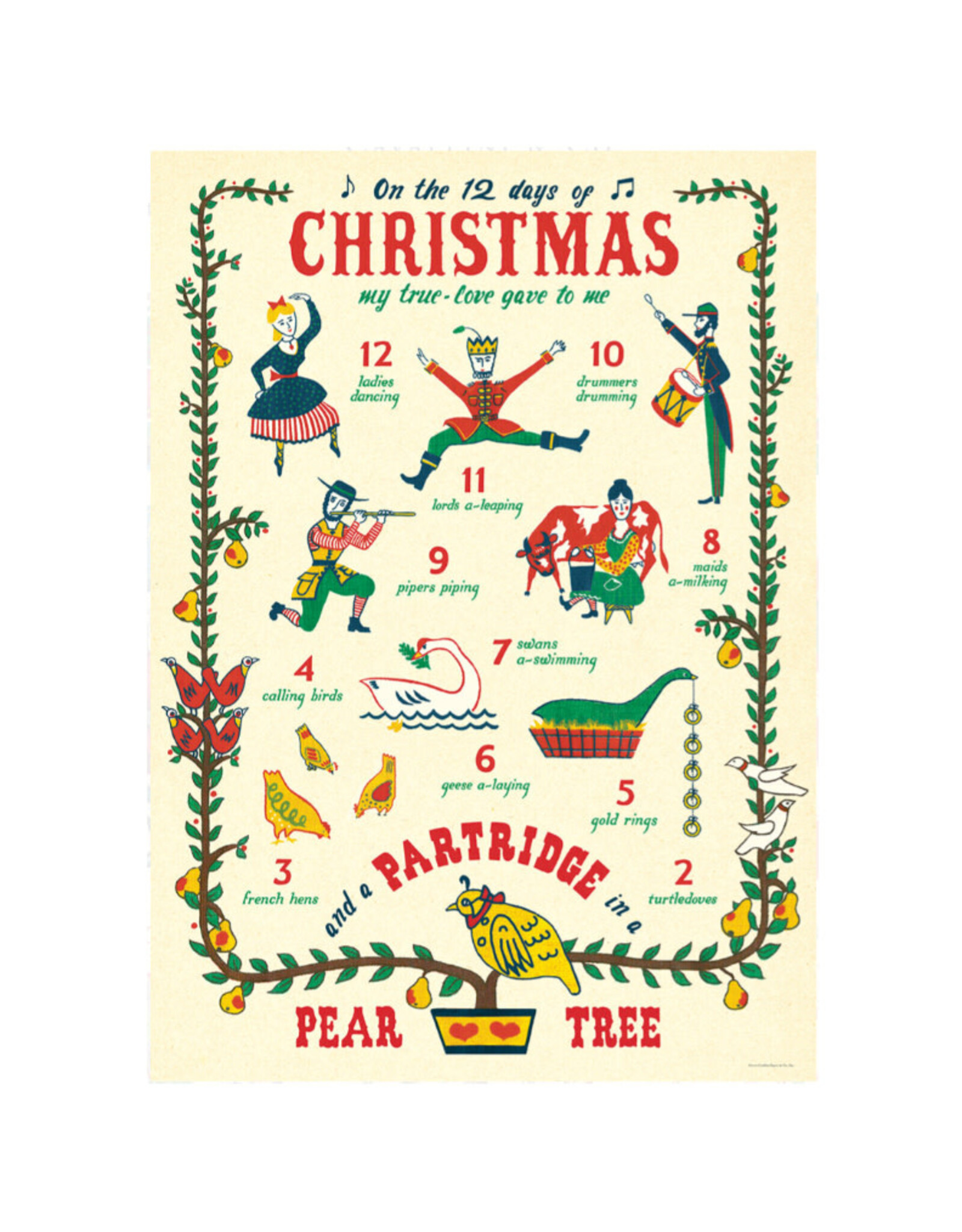 Cavallini Papers & Co. 12 Days of Christmas Wrap
