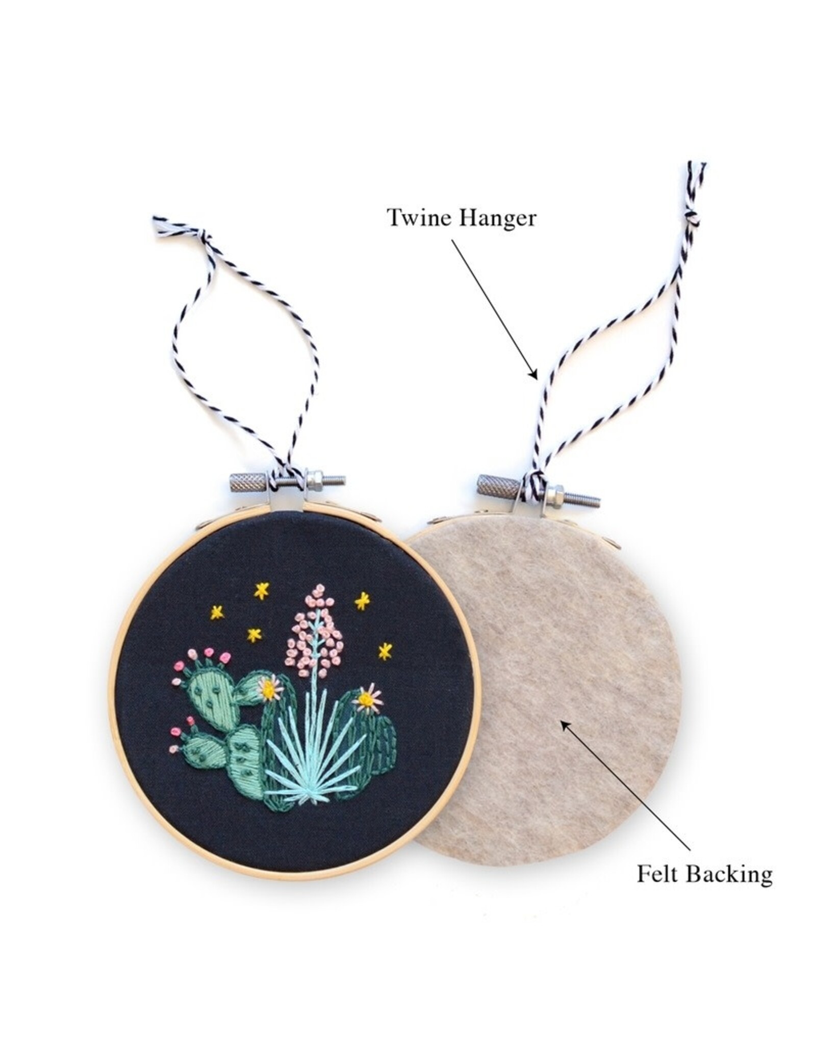 Antiquaria Cactus DIY Embroidered Ornament Kit