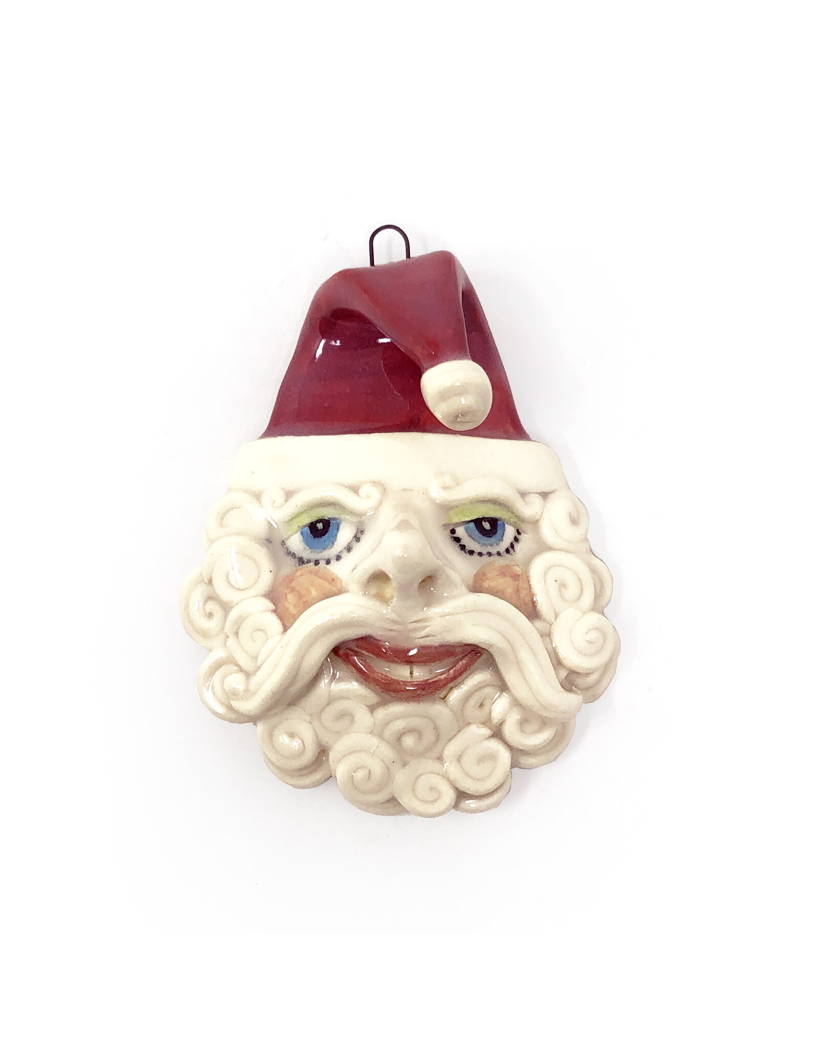 Atomic Girl Pottery Ceramic Santa Ornament Assorted