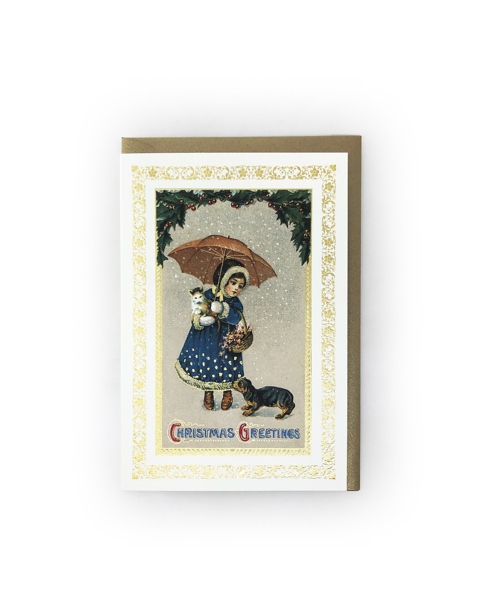Rossi Vintage Girl Christmas Greetings Notecard