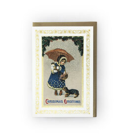 Rossi Vintage Girl Christmas Greetings Notecard