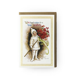 Rossi Vintage Girl Best Wishes Christmas Notecard