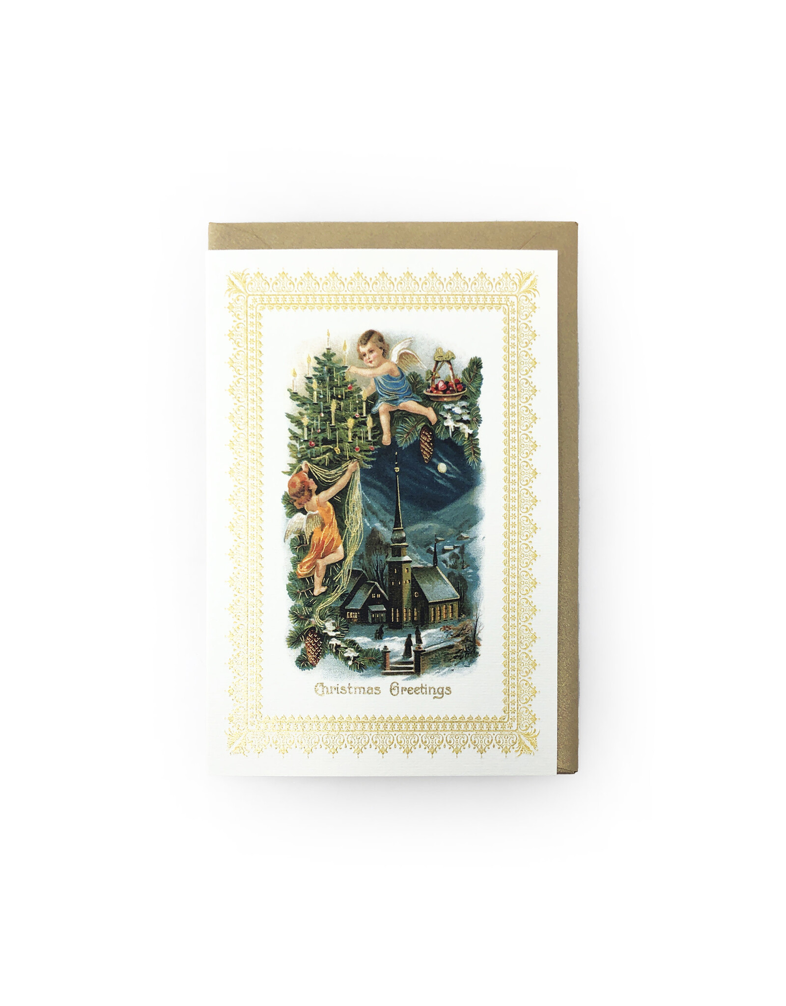 Rossi Vintage Cherubs Christmas Greetings Notecard
