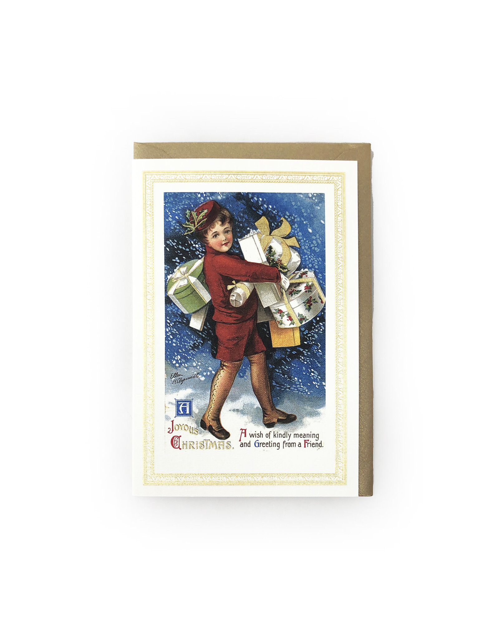 Rossi Vintage Boy Joyous Christmas Notecard