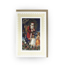Rossi Vintage Santa and Dancing Children Merry Christmas Notecard