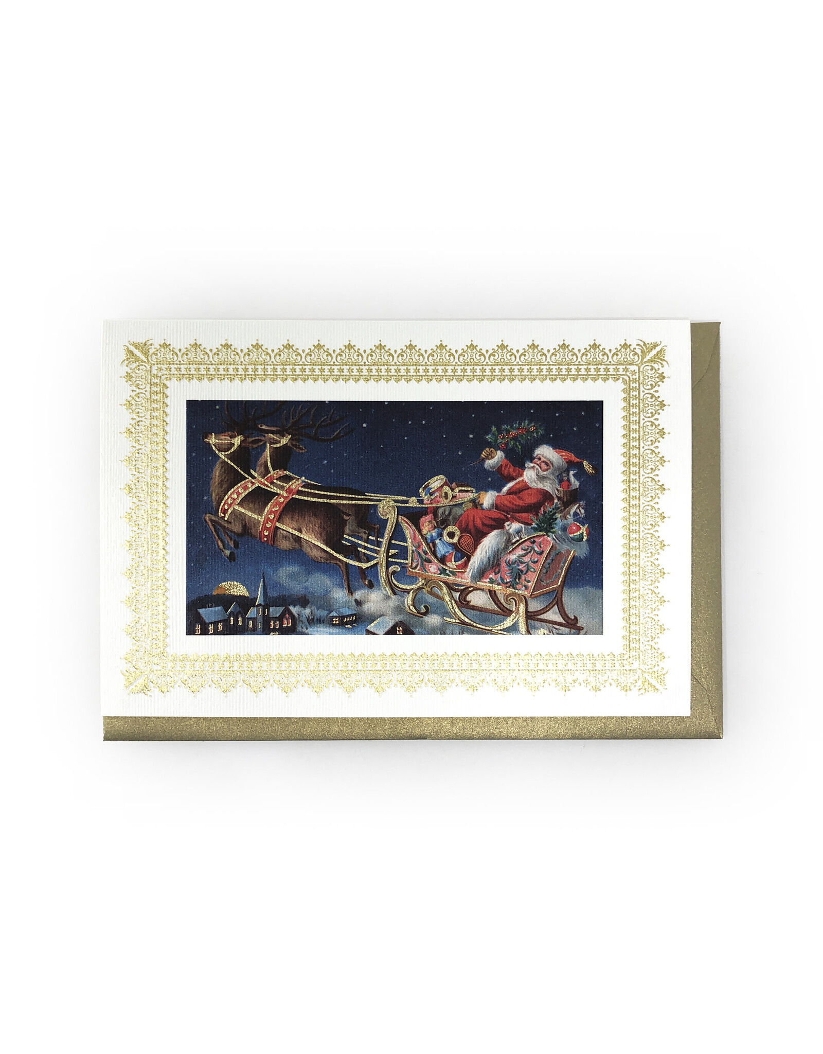 Rossi Vintage Santa Sleigh Notecard