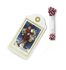 Rossi Joyous Christmas Delivery Boy Vintage Gift Tags Decorations Box of 12