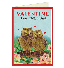 Cavallini Papers & Co. Owls Valentine's Day Notecard