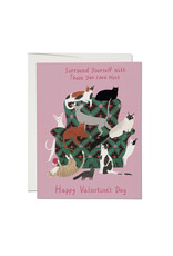 Red Cap Cards Surround Yourself Valentine's Day Notecard