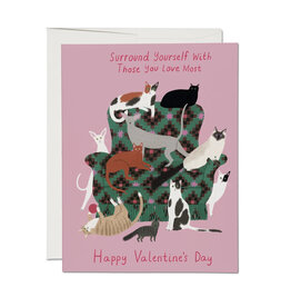 Red Cap Cards Surround Yourself Valentine's Day Notecard
