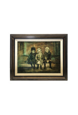 Mary San Angelo Three Sitting Children Framed Oil on Board