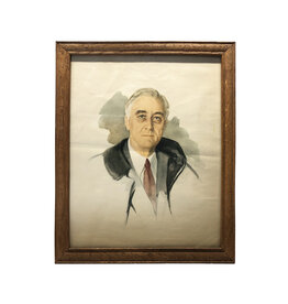 Elizabeth Shoumatoff Large Framed Print of Franklin Delano Roosevelt Portrait Sketch by Elizabeth Shoumatoff