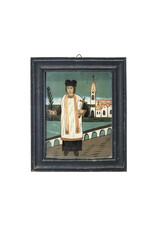 Small Folk Painting of Martyr Saint Holding Palm & Cross