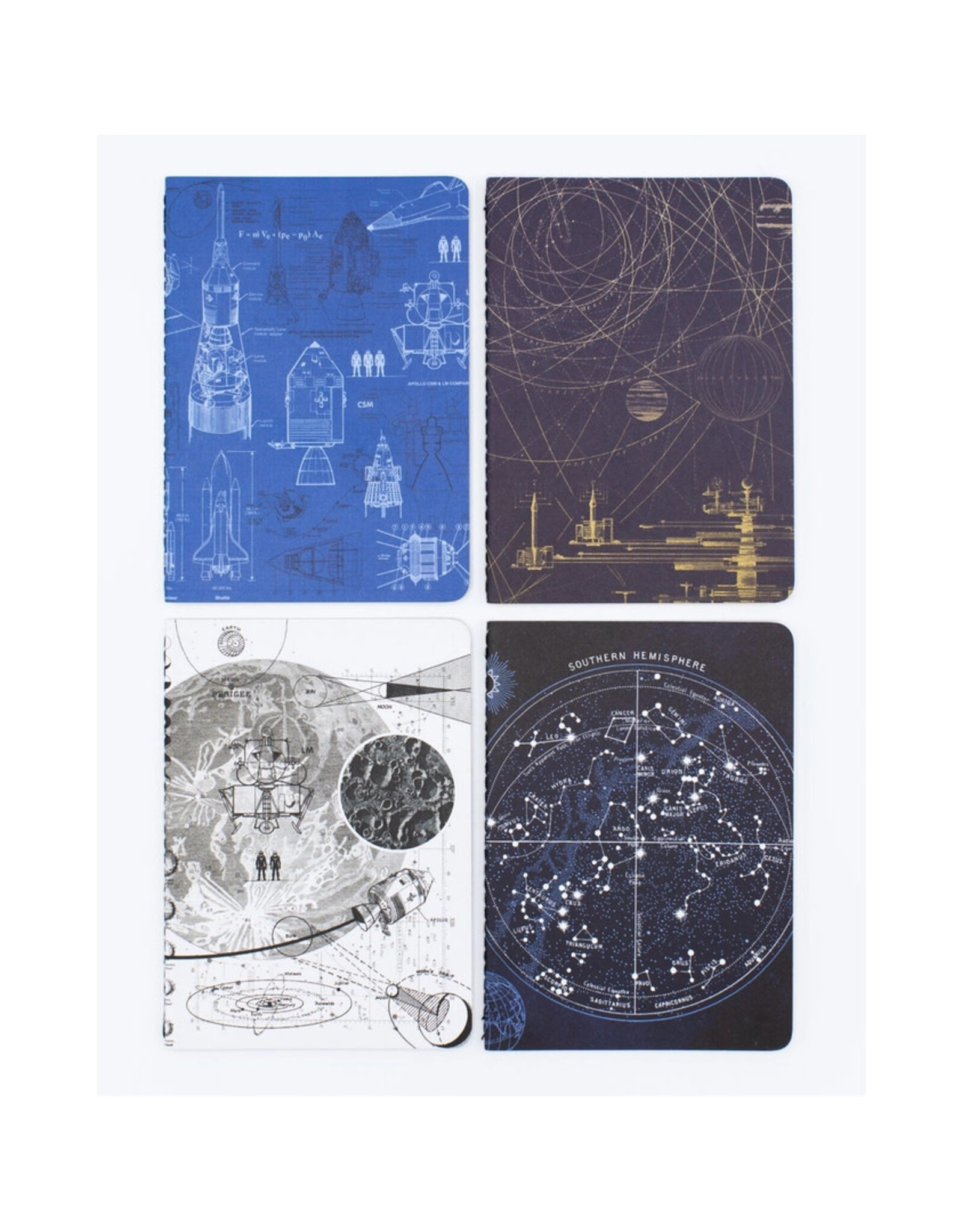 Cognitive Surplus Space Science Pocket 4x6 Mixed Ruled Notebook 4-pack