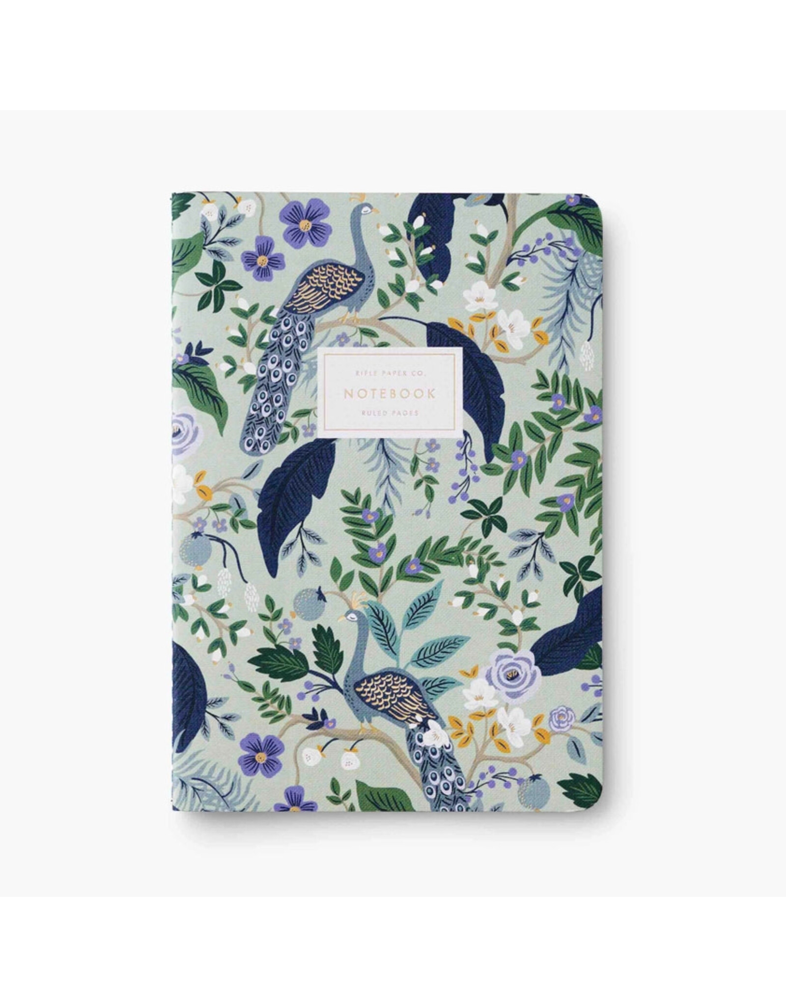 Rifle Paper Co. Assorted Set of 3 Peacock A5 Ruled Notebooks