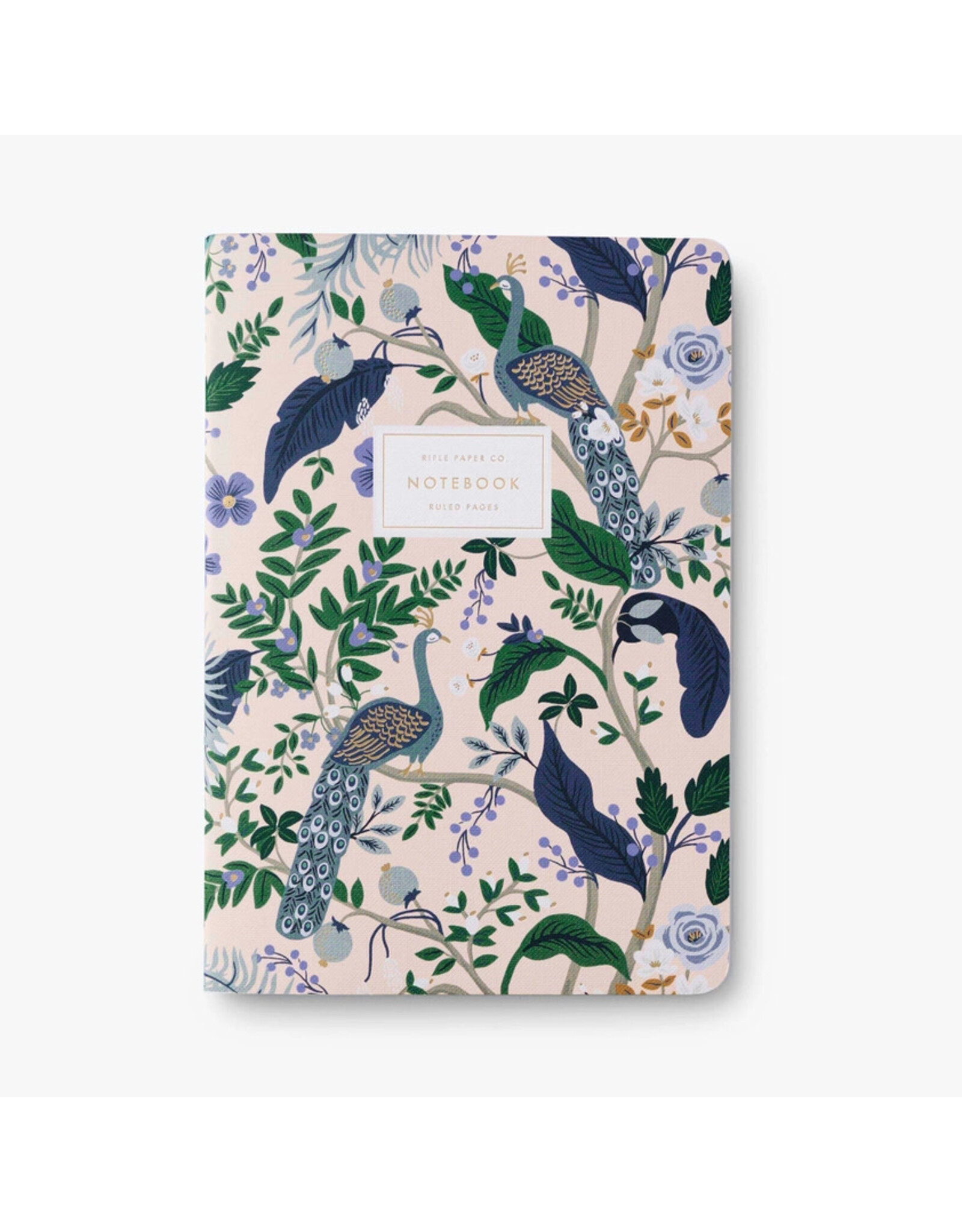 Rifle Paper Co. Assorted Set of 3 Peacock A5 Ruled Notebooks