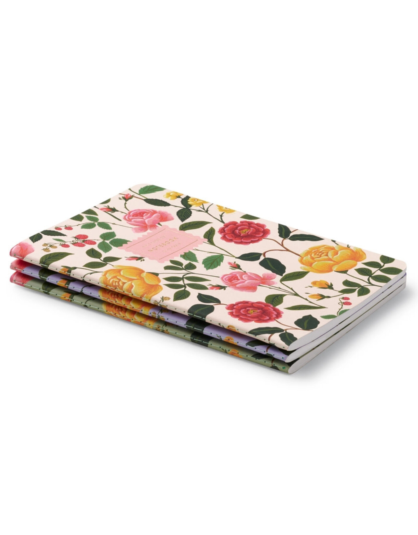 Rifle Paper Co. Assorted Set of 3 Roses A5 Ruled Notebooks