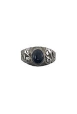 Vintage Sterling Ring with Small Onyx Cabochon