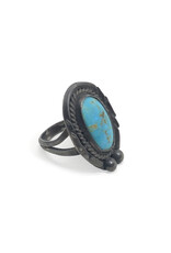 Vintage Southwest-Style Ball & Rope Turquoise Ring