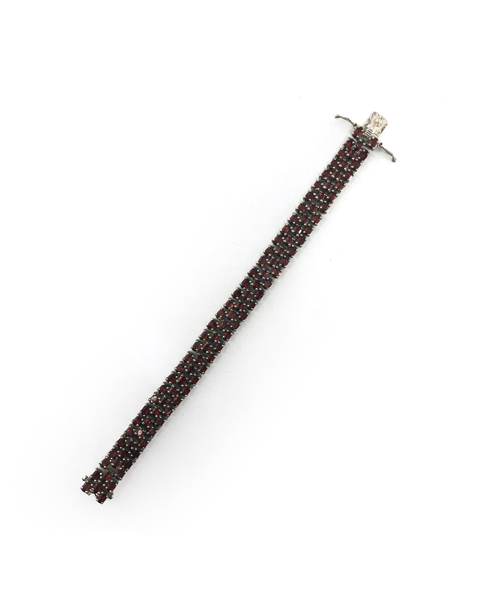 Sterling Bracelet with 101 Medium Garnets
