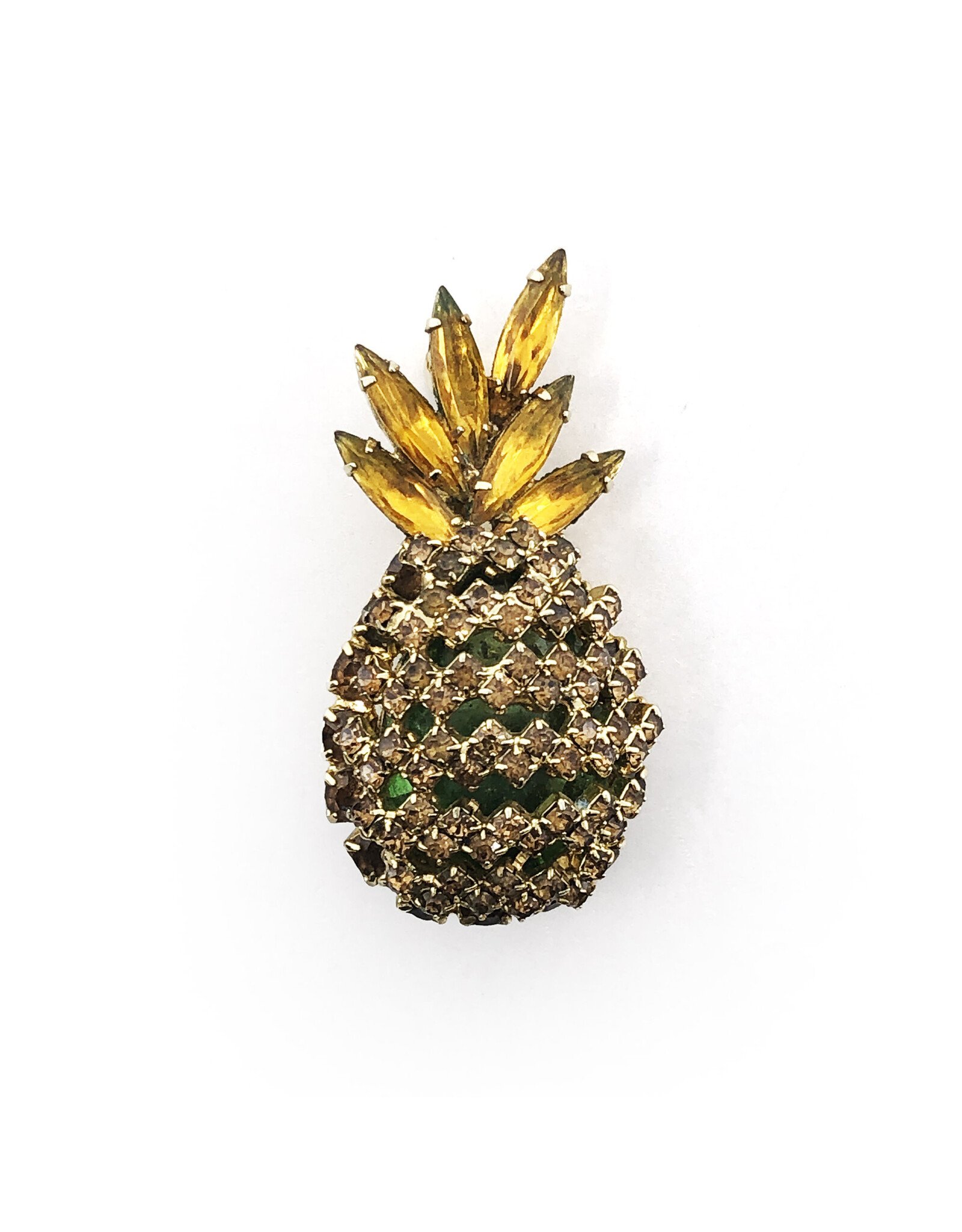 Alice Caviness Vintage Rhinestone Pineapple Brooch
