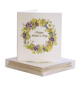 Paula Skene Designs Spring Floral Wreath Mother's Day A5 Notecard