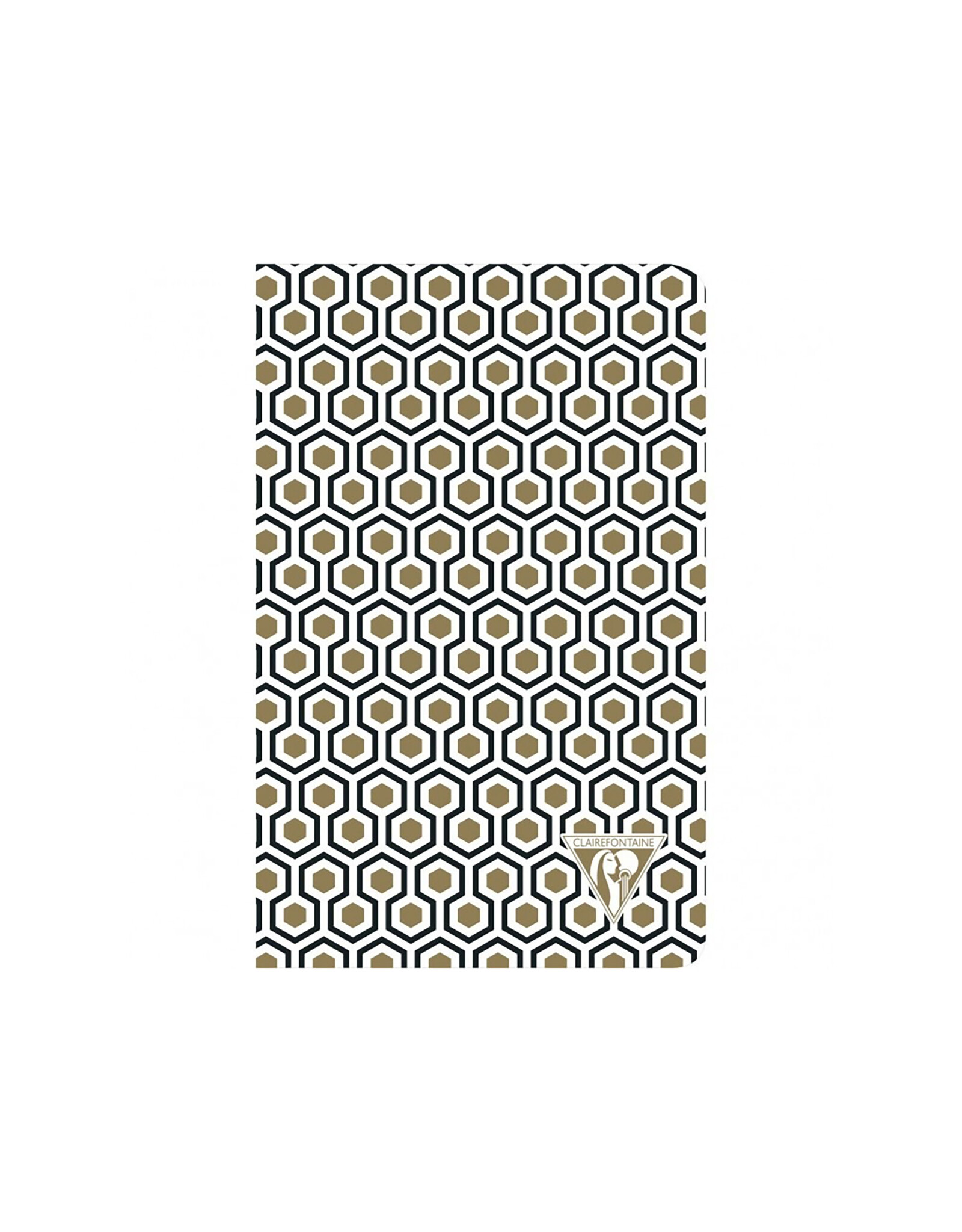 Clairefontaine Honeycomb Pattern Gold & Black Neo Deco Lined A5 Notebook