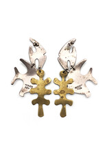 Sterling & Brass Tropical Fish Dangly Earrings