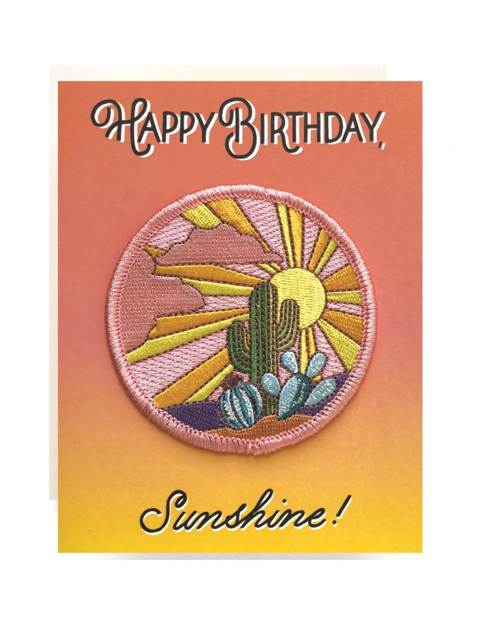 Antiquaria Cactus Sunset Birthday Patch Notecard