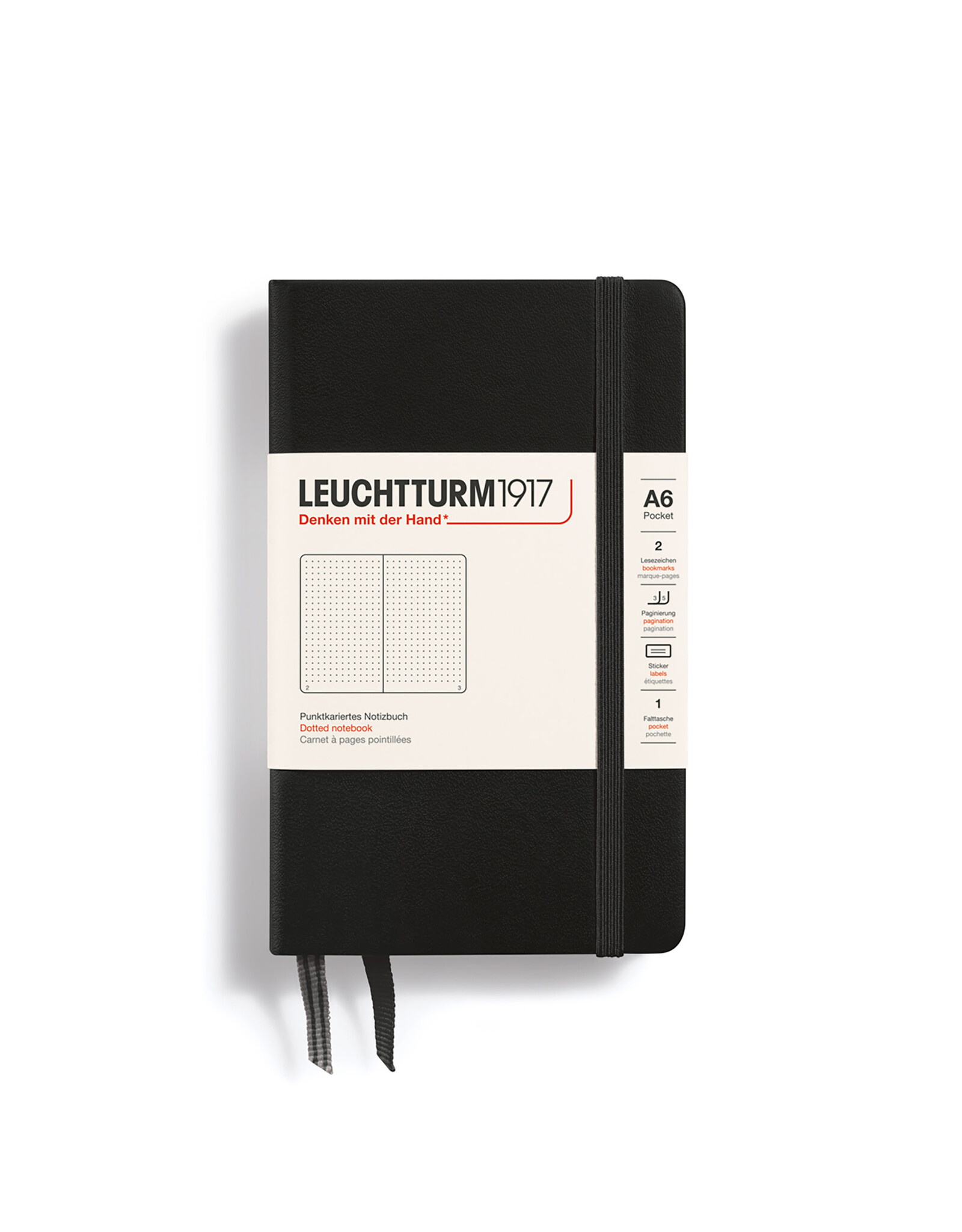 Leuchtturm1917 Black A6 Hardcover Pocket Dotted Notebook
