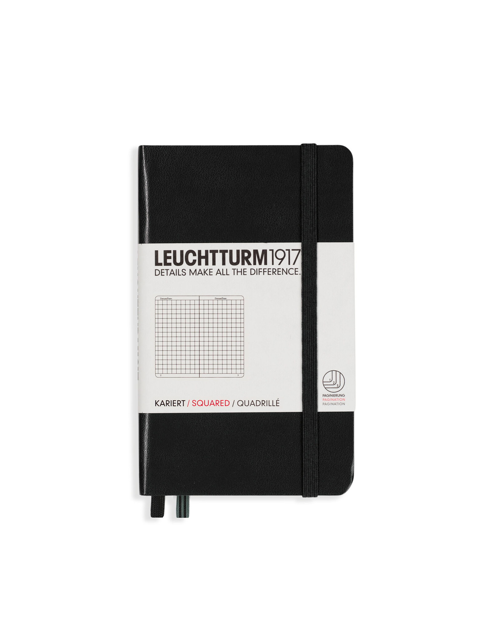 Leuchtturm1917 Black A6 Hardcover Squared Pocket Notebook
