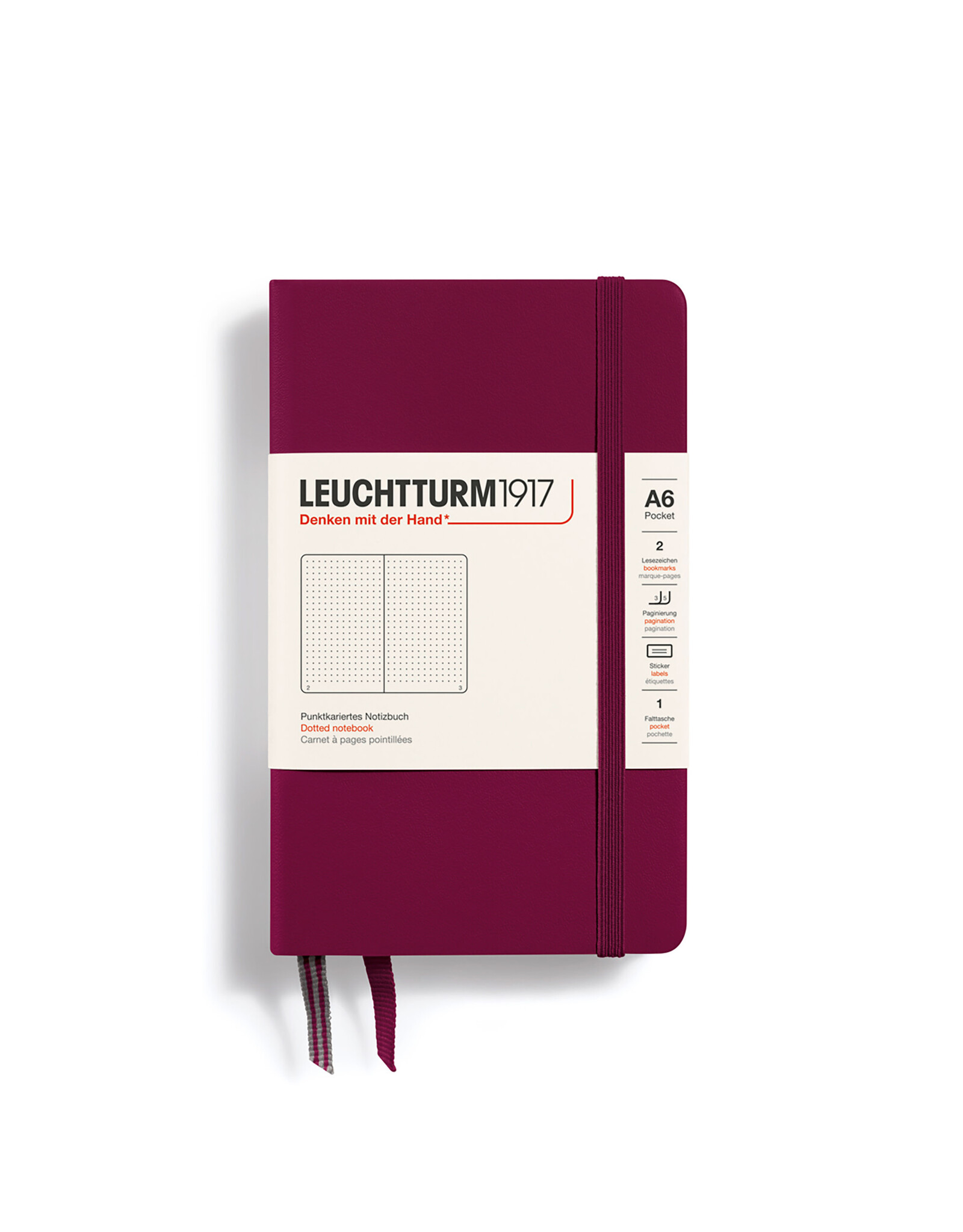 Leuchtturm1917 Port Red A6 Hardcover Pocket Dotted Notebook