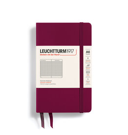 Leuchtturm1917 Port Red A6 Hardcover Squared Pocket Notebook