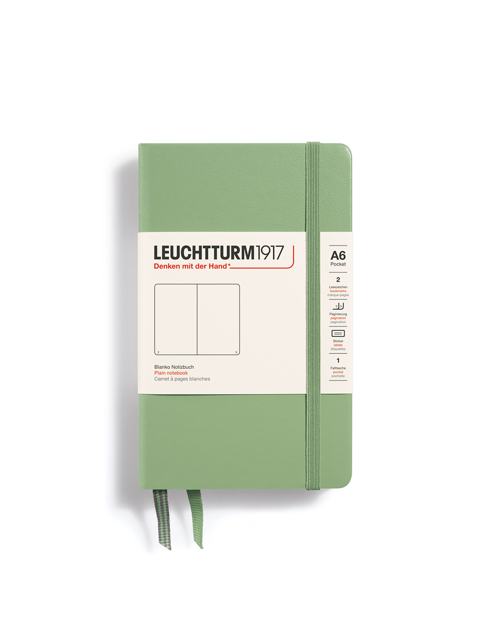 Leuchtturm1917 Sage Green A6 Hardcover Plain Pocket Notebook