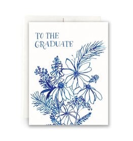 Antiquaria Indigo Wildflowers Graduate A2 Greeting Notecard