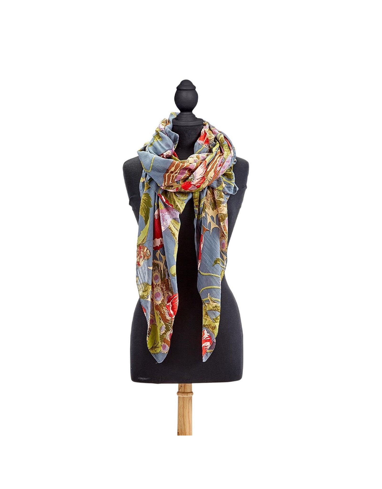 Poppies and Peacocks Scarf