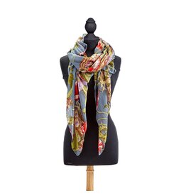 2 Chic Poppies and Peacocks Scarf