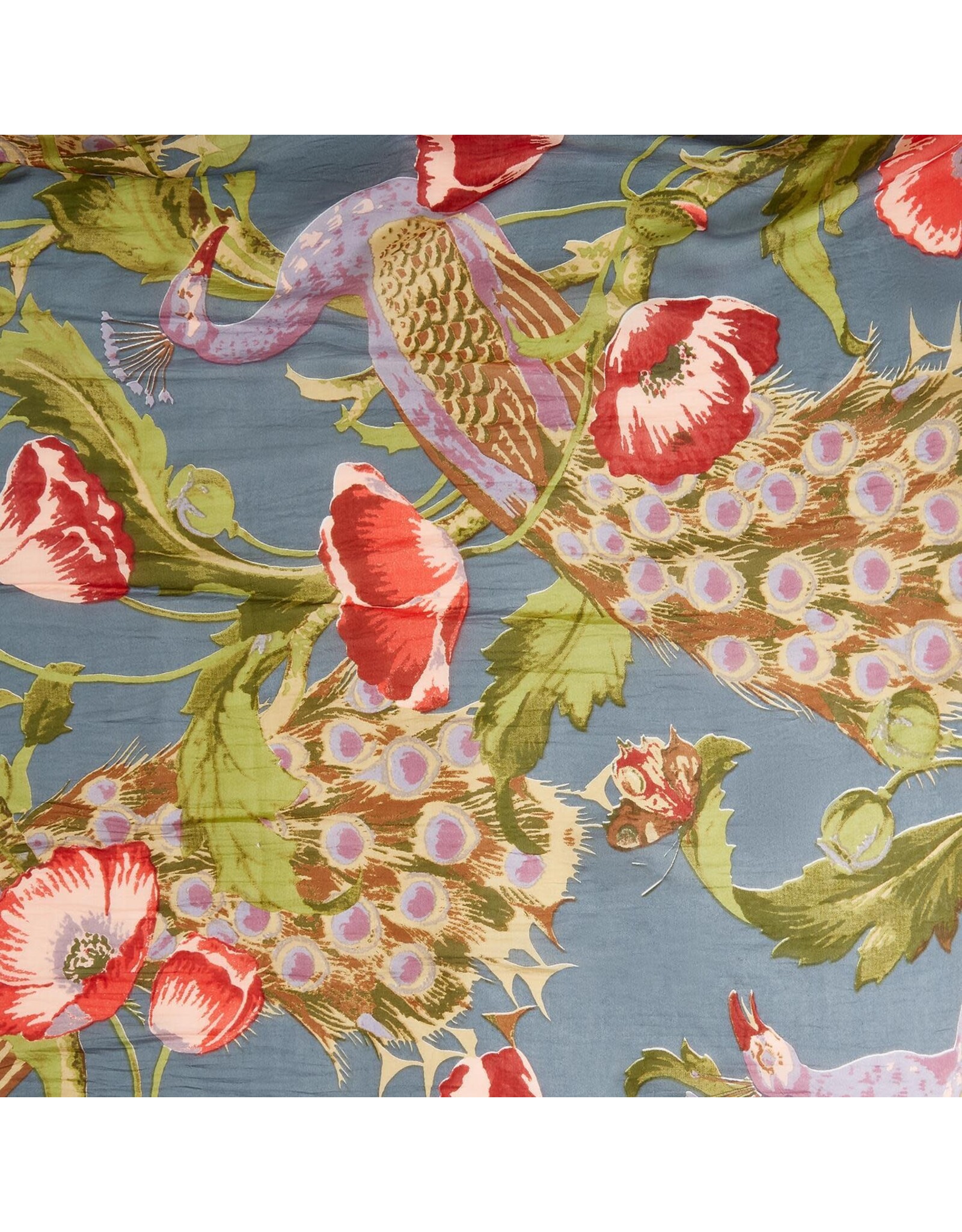 Poppies and Peacocks Scarf