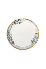 Ginori Italy Purple Pansies Plate with Gold Edges