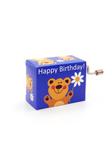 Fridolin Bear With Flower Happy Birthday Music Box
