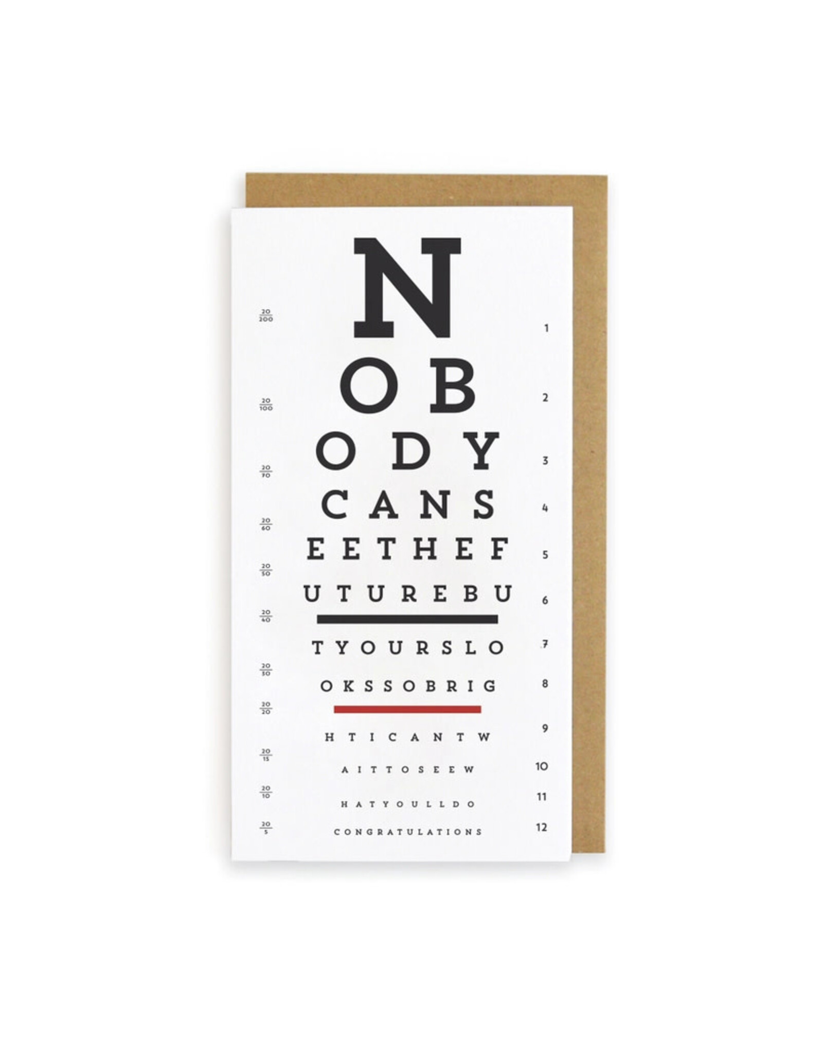Wild Ink Press Eye Chart Grad Future Bright Notecard