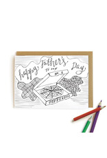 Wild Ink Press Pizza Dad Kids Coloring A6 Notecard