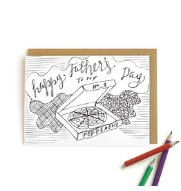 Wild Ink Press Pizza Dad Kids Coloring A6 Notecard