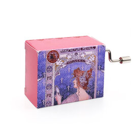 Fridolin Art Nouveau Purple La Vie en Rose Mucha Music Box