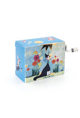 Fridolin Cat with Flowers Happy Birthday Music Box
