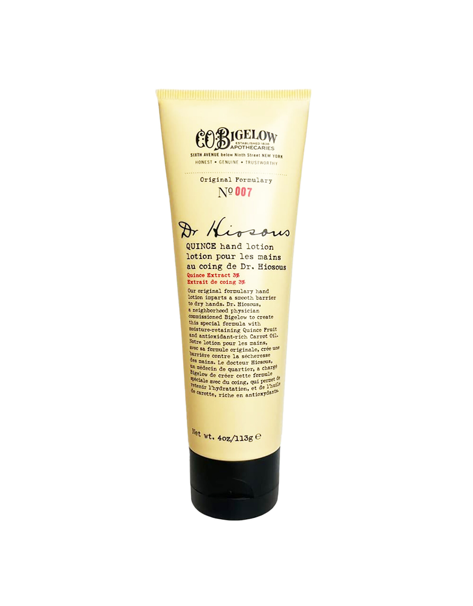 C.O. Bigelow 4 fl. oz. Dr. Hiosous Quince Hand Lotion