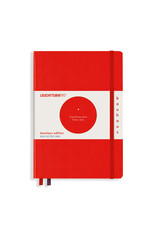 Leuchtturm1917 Hardcover Medium A5 Notebook Red with Blue Dotted Grid Bauhaus Edition